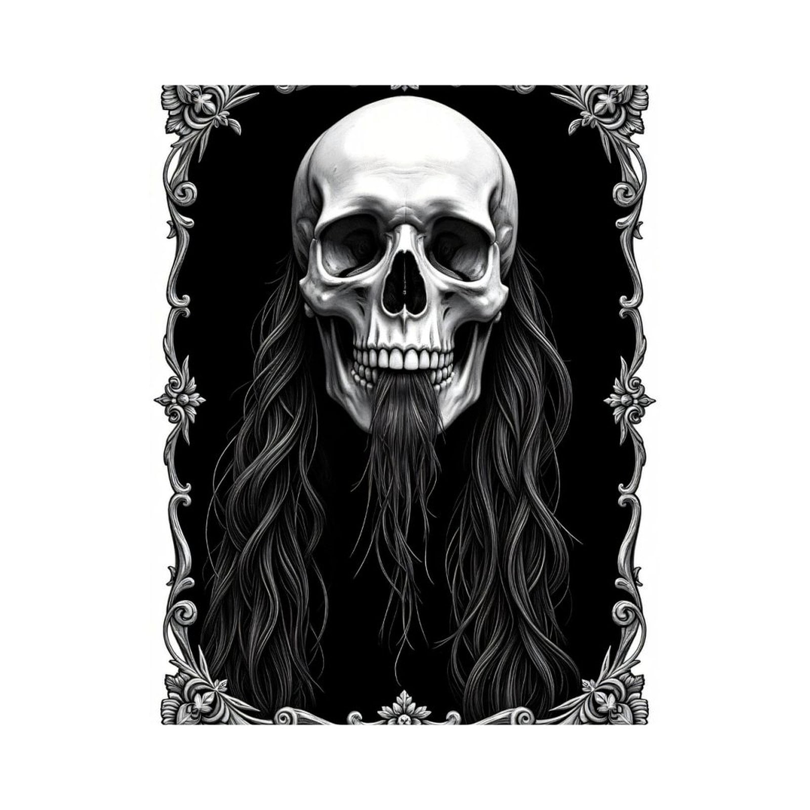 Paint by Numbers Kit for Adults, Skull Gothic Floral Design Paint by Numbers, Easy Paint by Numbers Kit for Adults Beginner, DIY Adult Paint by Number Kits on Canvas, 12x16in Home Decor