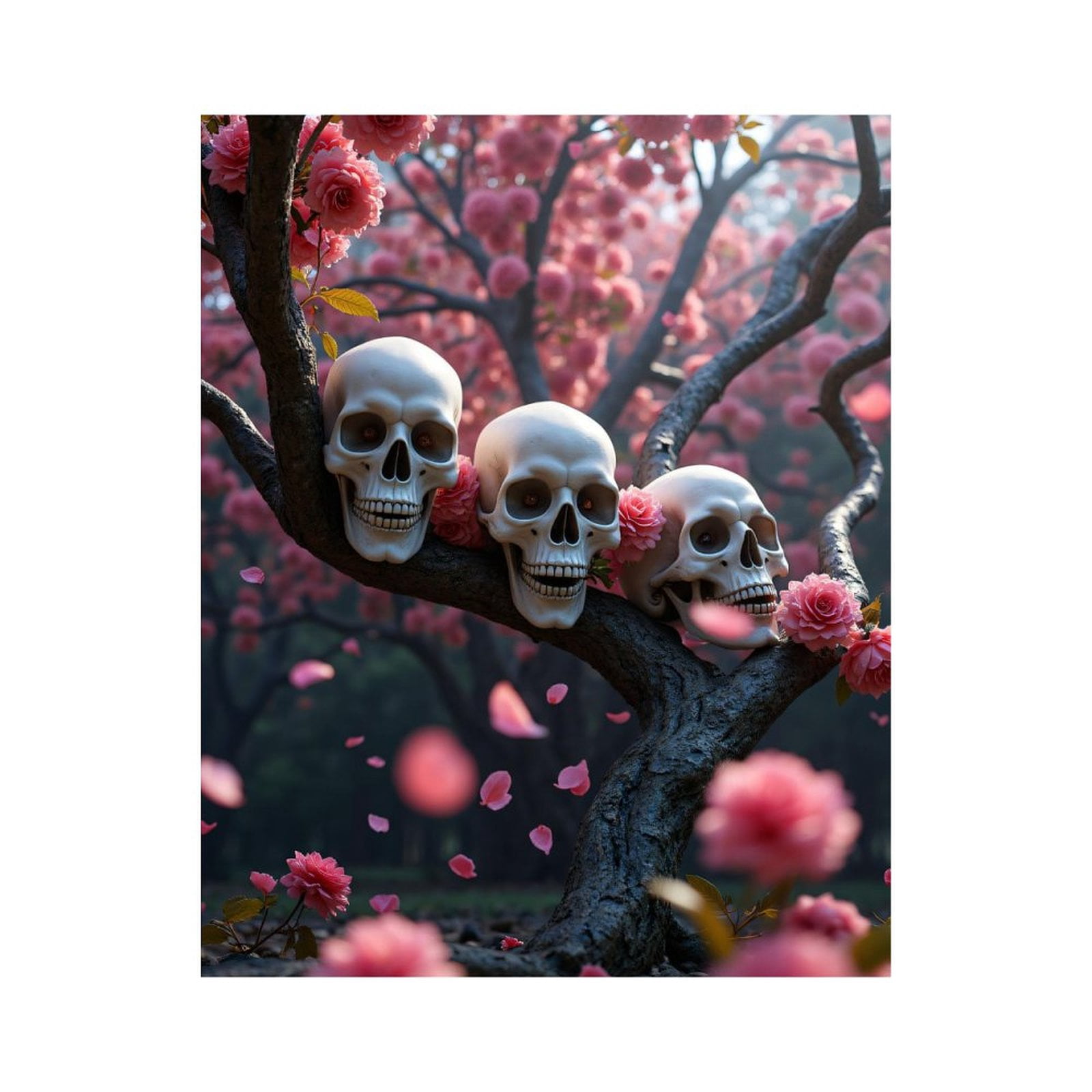 Paint by Numbers Kit for Adults, Skulls Roses Tree Blossoms Paint by Numbers, Easy Paint by Numbers Kit for Adults Beginner, DIY Adult Paint by Number Kits on Canvas, Home Decor