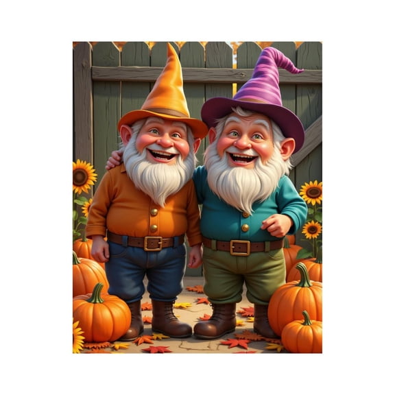 Paint by Numbers Kit for Adults, Smiling Gnomes Autumn Pumpkins Paint by Numbers, Easy Paint by Numbers Kit for Adults Beginner, DIY Adult Paint by Number Kits on Canvas, Home Decor