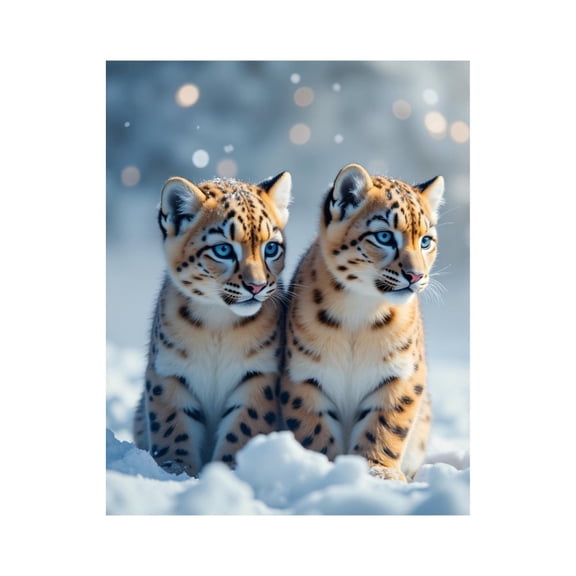 Paint by Numbers Kit for Adults, Snowy Cubs Blue Eyes Winter Charm Paint by Numbers, Easy Paint by Numbers Kit for Adults Beginner, DIY Adult Paint by Number Kits on Canvas, Home Decor