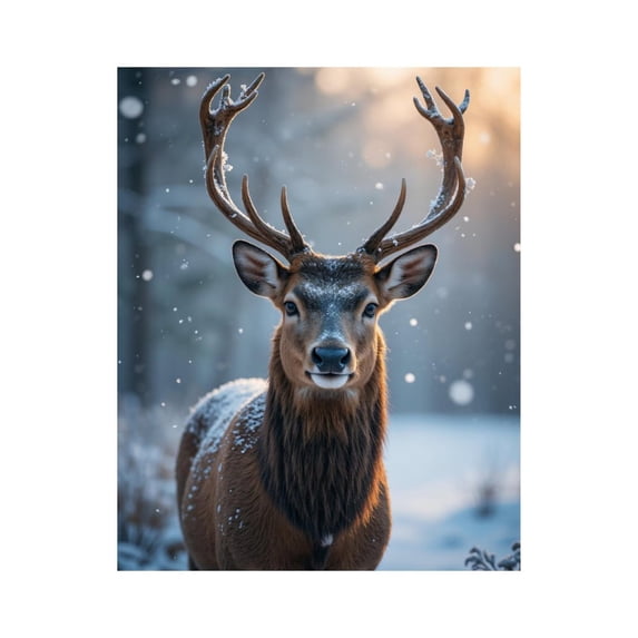 Paint by Numbers Kit for Adults, Snowy Deer Winter Scene Paint by Numbers, Easy Paint by Numbers Kit for Adults Beginner, DIY Adult Paint by Number Kits on Canvas, Home Decor