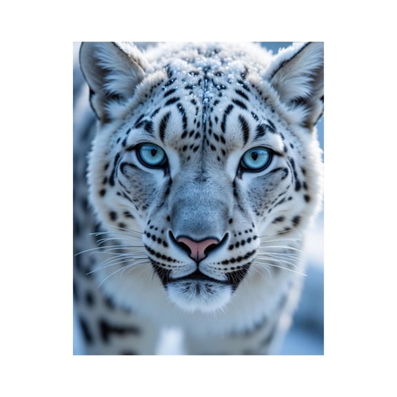 Paint by Numbers Kit for Adults, Snowy Leopard Close Up Blue Eyes Paint by Numbers, Easy Paint by Numbers Kit for Adults Beginner, DIY Adult Paint by Number Kits on Canvas, Home Decor