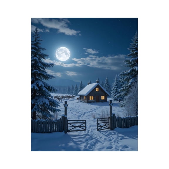 Paint by Numbers Kit for Adults, Snowy Night Cabin Moonlit Forest Paint by Numbers, Easy Paint by Numbers Kit for Adults Beginner, DIY Adult Paint by Number Kits on Canvas, Home Decor