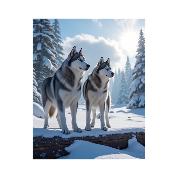 Paint by Numbers Kit for Adults, Snowy Wolves Winter Scene Paint by Numbers, Easy Paint by Numbers Kit for Adults Beginner, DIY Adult Paint by Number Kits on Canvas, Home Decor