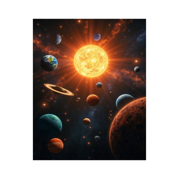 Paint by Numbers Kit for Adults, Solar System Cosmic Artwork Paint by Numbers, Easy Paint by Numbers Kit for Adults Beginner, DIY Adult Paint by Number Kits on Canvas, Home Decor