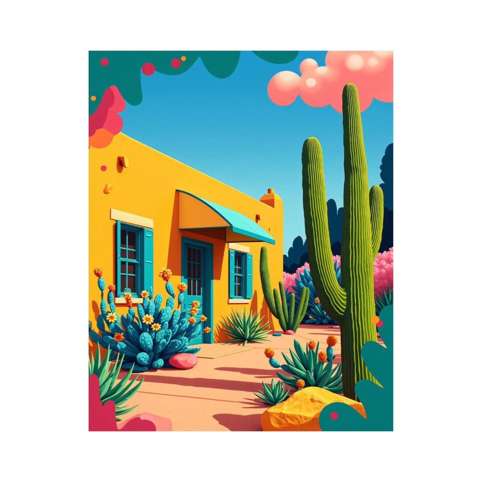 Paint by Numbers Kit for Adults, Southwest Cactus Colorful Landscape ...