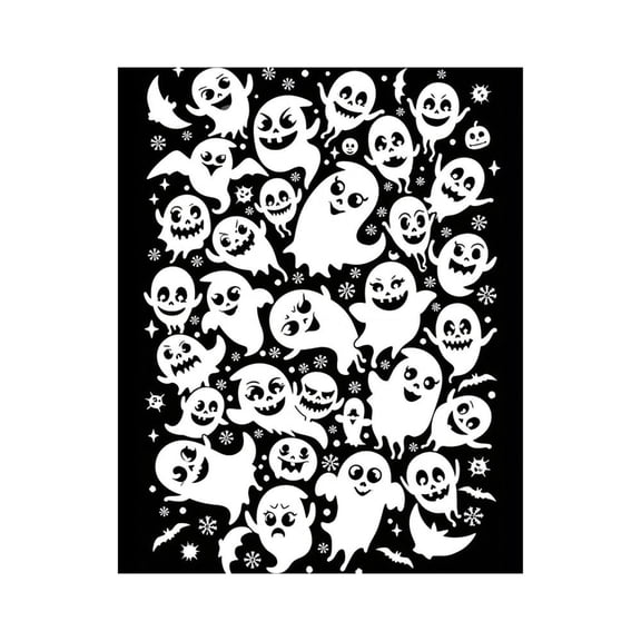 Paint by Numbers Kit for Adults, Spooky Ghost Pattern Illustration Paint by Numbers, Easy Paint by Numbers Kit for Adults Beginner, DIY Adult Paint by Number Kits on Canvas, Home Decor