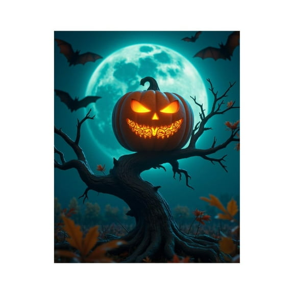 Paint by Numbers Kit for Adults, Spooky Night Pumpkin Tree Paint by Numbers, Easy Paint by Numbers Kit for Adults Beginner, DIY Adult Paint by Number Kits on Canvas, Home Decor