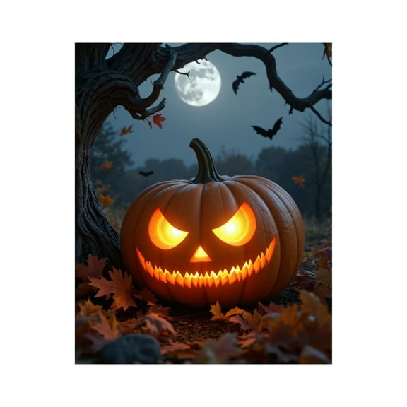 Paint by Numbers Kit for Adults, Spooky Pumpkin Moonlit Scene Paint by Numbers, Easy Paint by Numbers Kit for Adults Beginner, DIY Adult Paint by Number Kits on Canvas, Home Decor