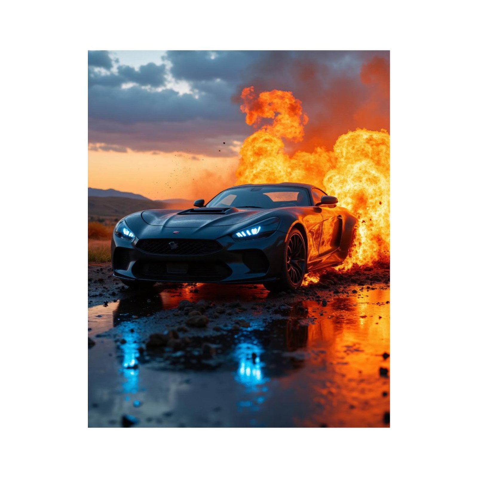 Paint by Numbers Kit for Adults, Sports Car Fiery Display Scene Paint by Numbers, Easy Paint by Numbers Kit for Adults Beginner, DIY Adult Paint by Number Kits on Canvas, 12x16in Home Decor