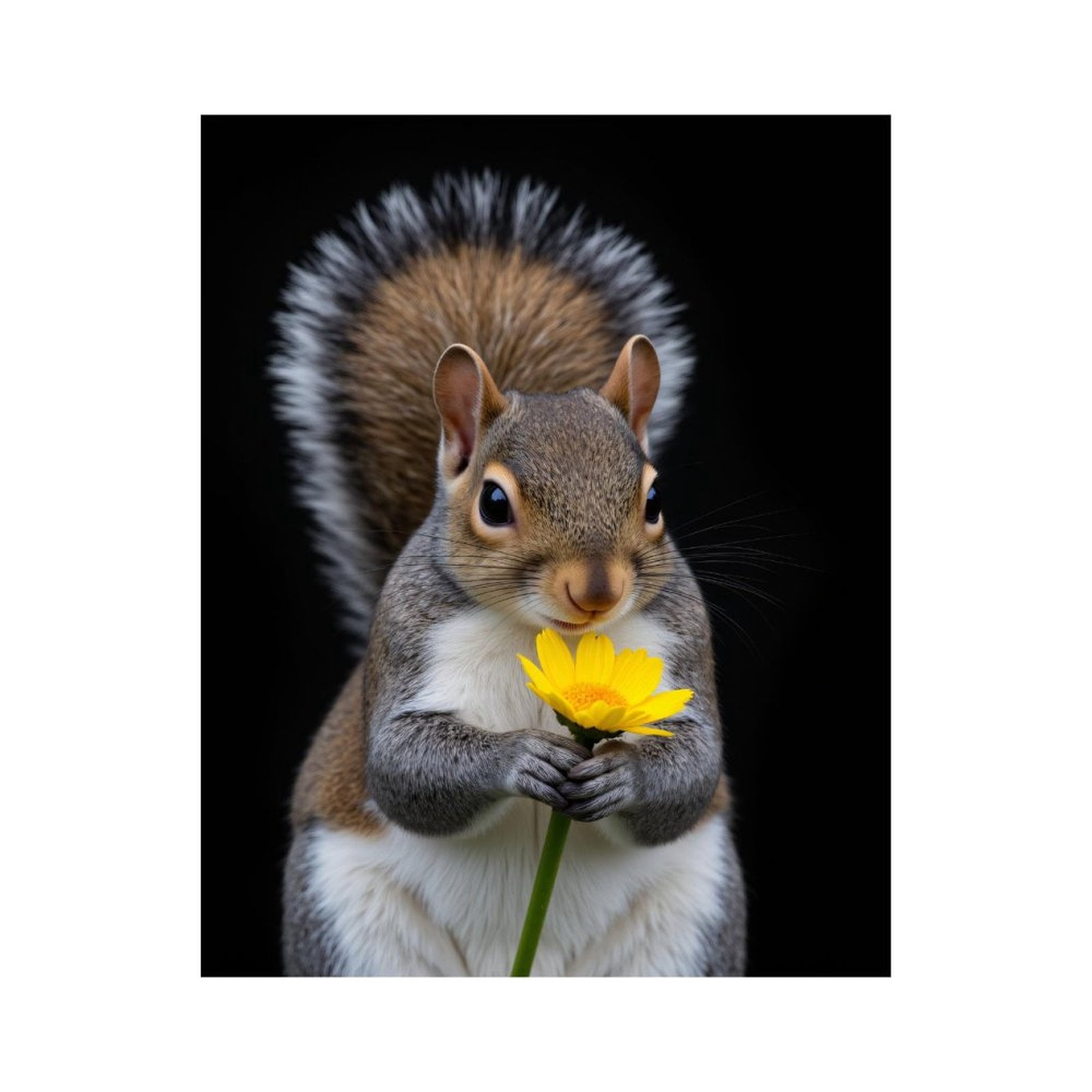 Paint by Numbers Kit for Adults, Squirrel Holding Yellow Flower Paint by Numbers, Easy Paint by Numbers Kit for Adults Beginner, DIY Adult Paint by Number Kits on Canvas, 12x16in Home Decor