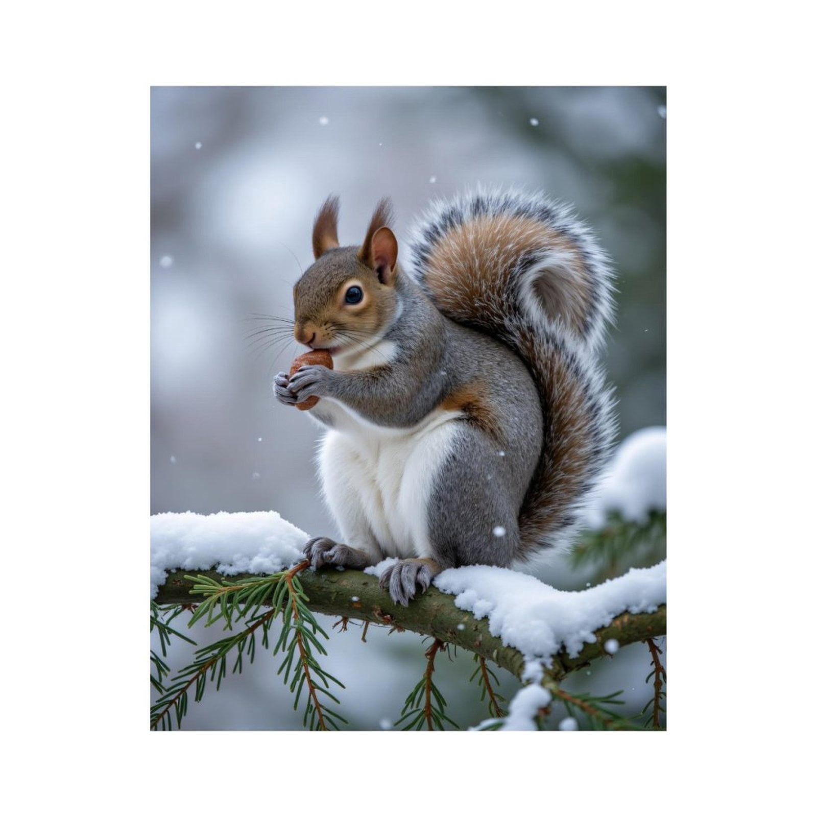 Paint by Numbers Kit for Adults, Squirrel Winter Snowy Branch Acorn Paint by Numbers, Easy Paint by Numbers Kit for Adults Beginner, DIY Adult Paint by Number Kits on Canvas, Home Decor