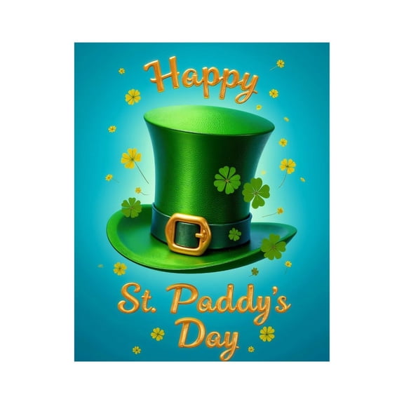 Paint by Numbers Kit for Adults, St Patricks Green Hat Shamrock Celebration Paint by Numbers, Easy Paint by Numbers Kit for Adults Beginner, DIY Adult Paint by Number Kits on Canvas, Home Decor