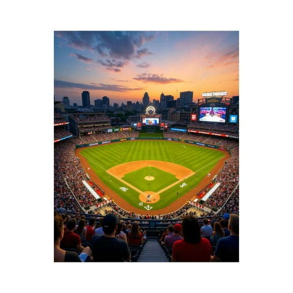 Paint by Numbers Kit for Adults, Stadium Sunset Baseball Game Paint by Numbers, Easy Paint by Numbers Kit for Adults Beginner, DIY Adult Paint by Number Kits on Canvas, Home Decor