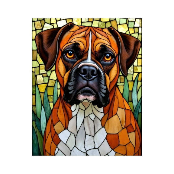 Paint by Numbers Kit for Adults, Stained Glass Dog Portrait Paint by Numbers, Easy Paint by Numbers Kit for Adults Beginner, DIY Adult Paint by Number Kits on Canvas, Home Decor