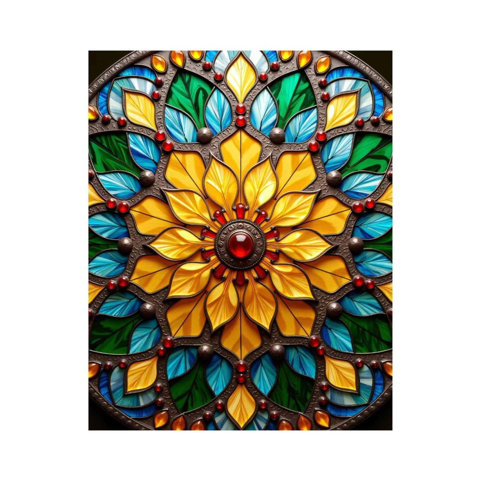 Paint by Numbers Kit for Adults, Stained Glass Mandala Art Paint by Numbers, Easy Paint by Numbers Kit for Adults Beginner, DIY Adult Paint by Number Kits on Canvas, Home Decor