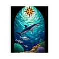 thumbnail image 1 of Paint by Numbers Kit for Adults, Stained Glass Shark Ocean Scene Paint by Numbers, Easy Paint by Numbers Kit for Adults Beginner, DIY Adult Paint by Number Kits on Canvas, 12x16in Home Decor, 1 of 7