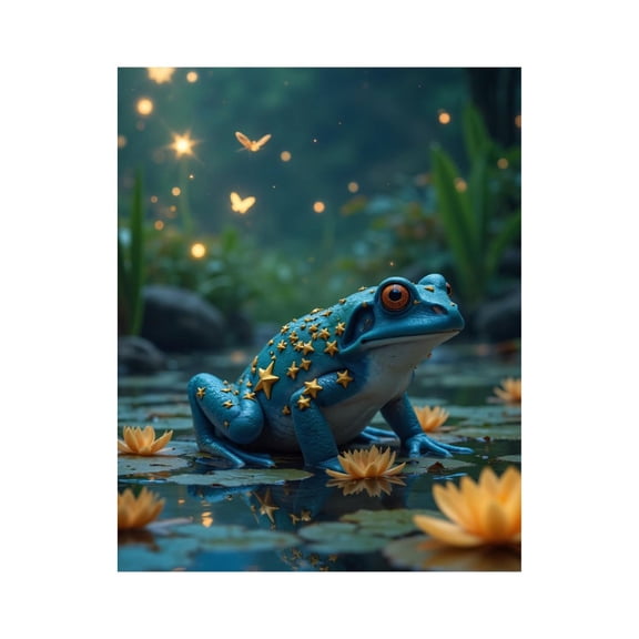 Paint by Numbers Kit for Adults, Starry Blue Frog Enchanted Night Paint by Numbers, Easy Paint by Numbers Kit for Adults Beginner, DIY Adult Paint by Number Kits on Canvas, 12x16in Home Decor