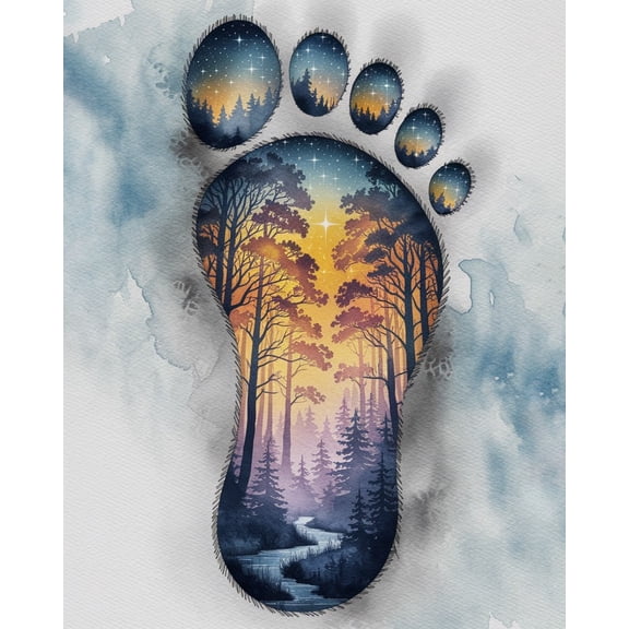 Paint by Numbers Kit for Adults - Starry Night Forest in Footprints - Beginners Acrylic Adult Paint by Number Kits on Canvas Digital Oil Number Painting Kits for Home Decor Gift 16"x20"-