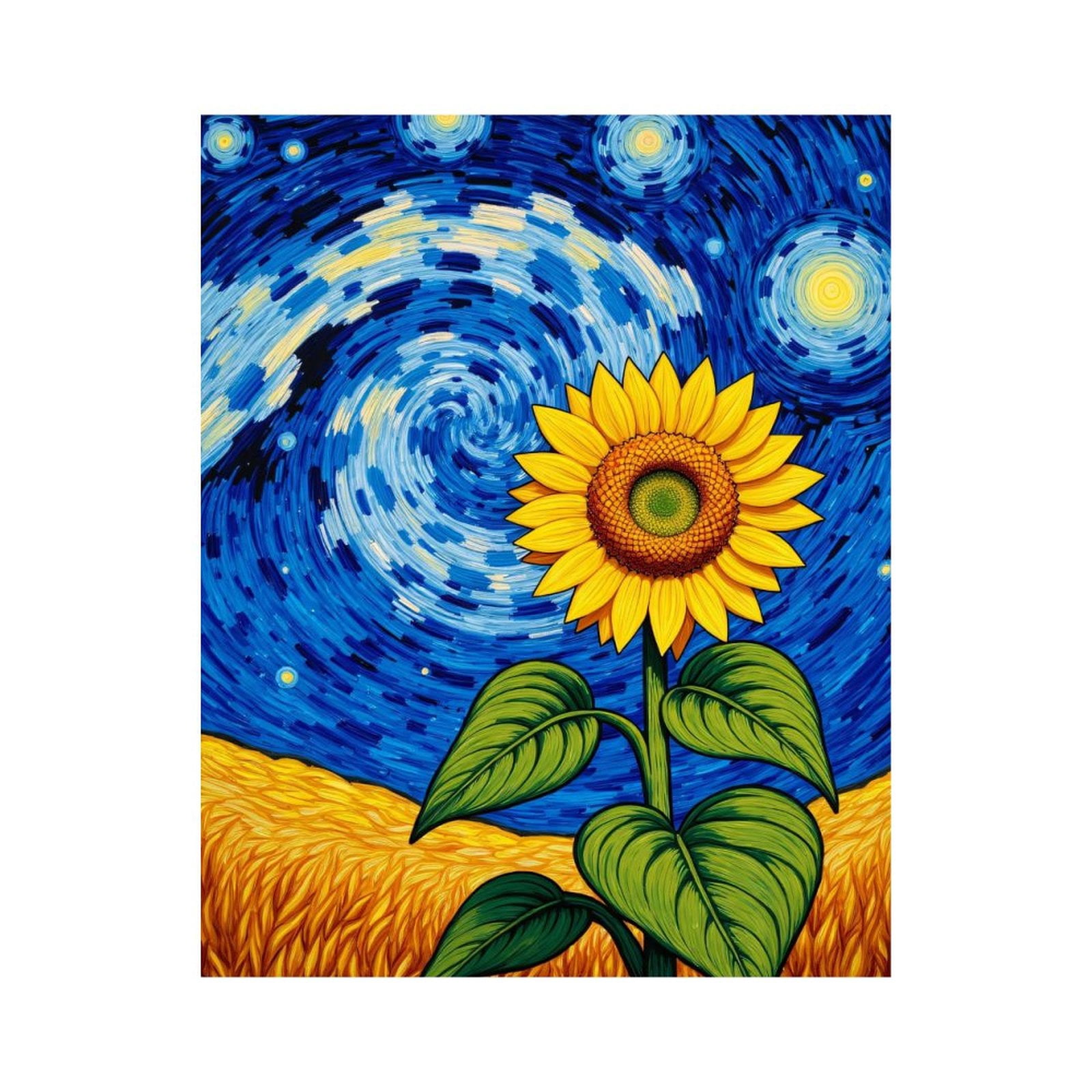 Paint by Numbers Kit for Adults, Starry Night Sunflower Scene Paint by ...