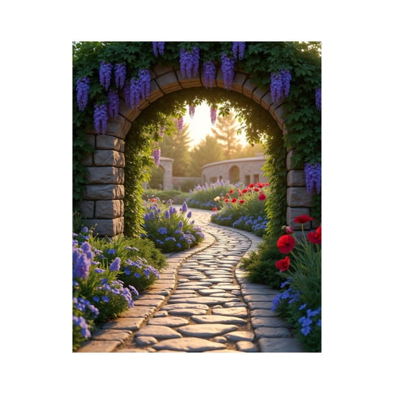 Paint by Numbers Kit for Adults, Stone Arch Garden Pathway Blossoms Paint by Numbers, Easy Paint by Numbers Kit for Adults Beginner, DIY Adult Paint by Number Kits on Canvas, 12x16in Home Decor