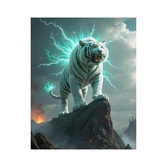 Paint by Numbers Kit for Adults, Stormy Lightning Tiger Apex Cliff Paint by Numbers, Easy Paint by Numbers Kit for Adults Beginner, DIY Adult Paint by Number Kits on Canvas, 12x16in Home Decor