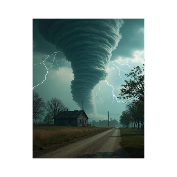 Paint by Numbers Kit for Adults, Stormy Skies Lightning Tornado Cabin Paint by Numbers, Easy Paint by Numbers Kit for Adults Beginner, DIY Adult Paint by Number Kits on Canvas, 12x16in Home Decor