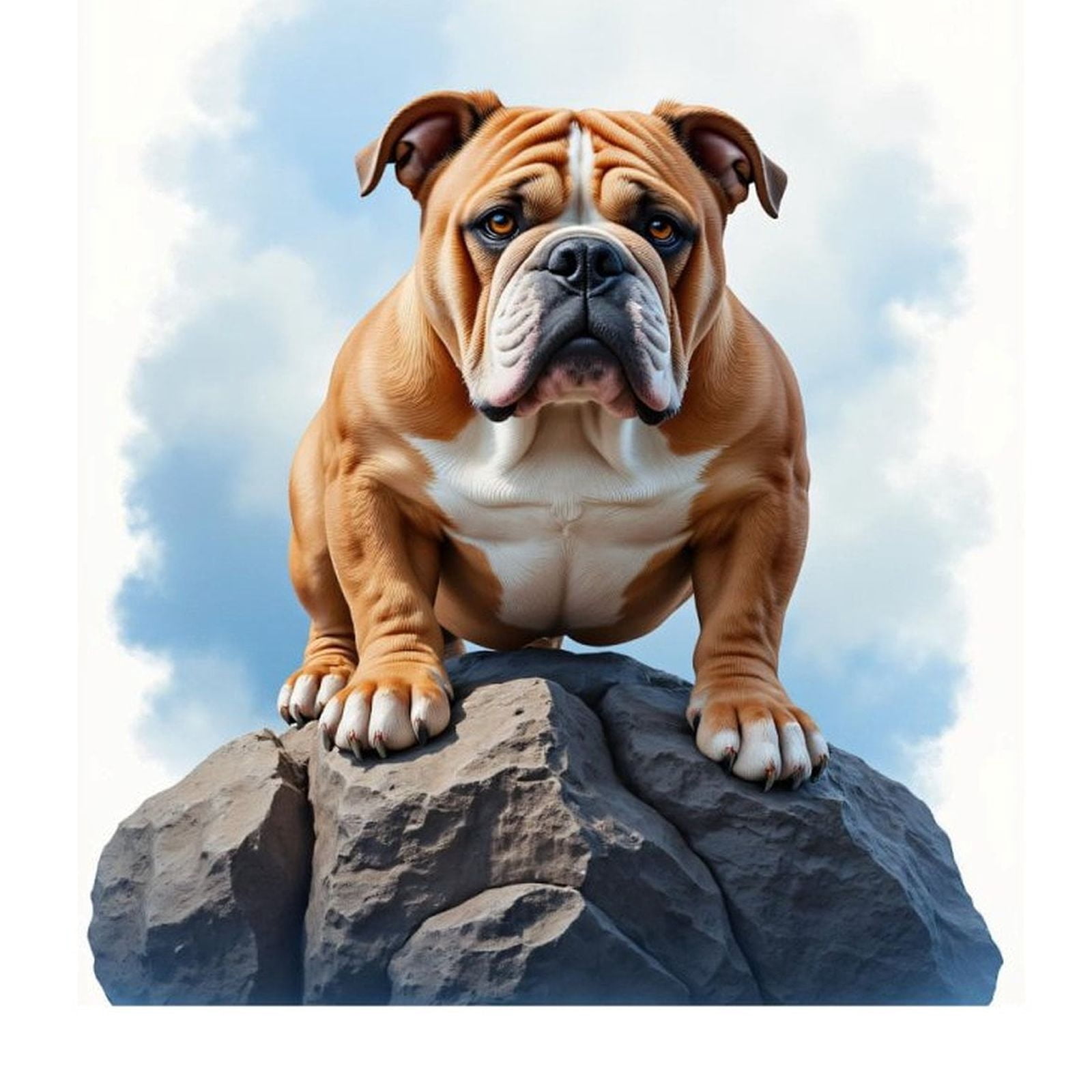 Paint by Numbers Kit for Adults, Sturdy Bulldog On Rock Summit Paint by Numbers, Easy Paint by Numbers Kit for Adults Beginner, DIY Adult Paint by Number Kits on Canvas, 12x16in Home Decor