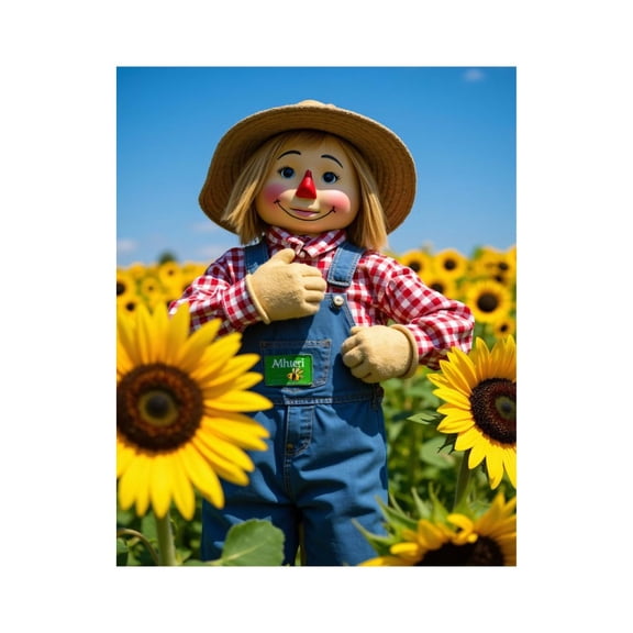 Paint by Numbers Kit for Adults, Sunflower Field Scarecrow Smiling Paint by Numbers, Easy Paint by Numbers Kit for Adults Beginner, DIY Adult Paint by Number Kits on Canvas, Home Decor 12x16in