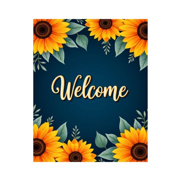 Paint by Numbers Kit for Adults, Sunflower Welcome Floral Background Paint by Numbers, Easy Paint by Numbers Kit for Adults Beginner, DIY Adult Paint by Number Kits on Canvas, Home Decor