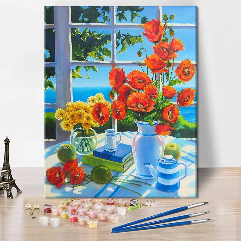 Aestalrcus Birds Paint By Numbers Kit For Adults – 16x20 Inch Canvas With Brushes & Paints