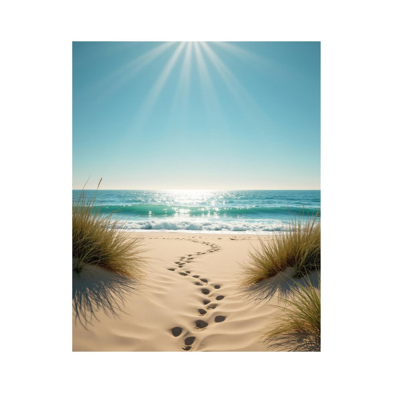 Paint by Numbers Kit for Adults, Sunny Beach Path Ocean Waves Paint by Numbers, Easy Paint by Numbers Kit for Adults Beginner, DIY Adult Paint by Number Kits on Canvas, Home Decor