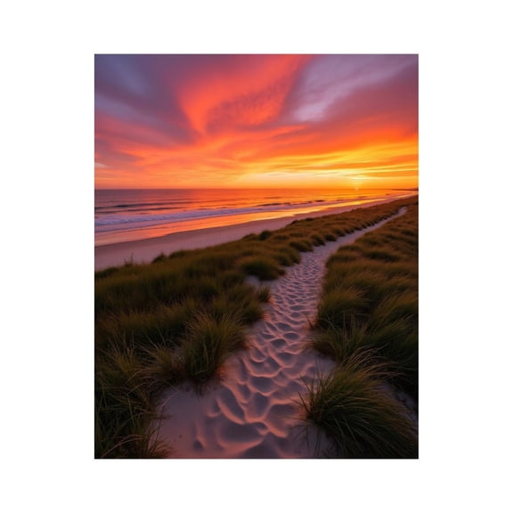 Paint by Numbers Kit for Adults, Sunset Beach Path Sandy Dunes Sky Paint by Numbers, Easy Paint by Numbers Kit for Adults Beginner, DIY Adult Paint by Number Kits on Canvas, 12x16in Home Decor