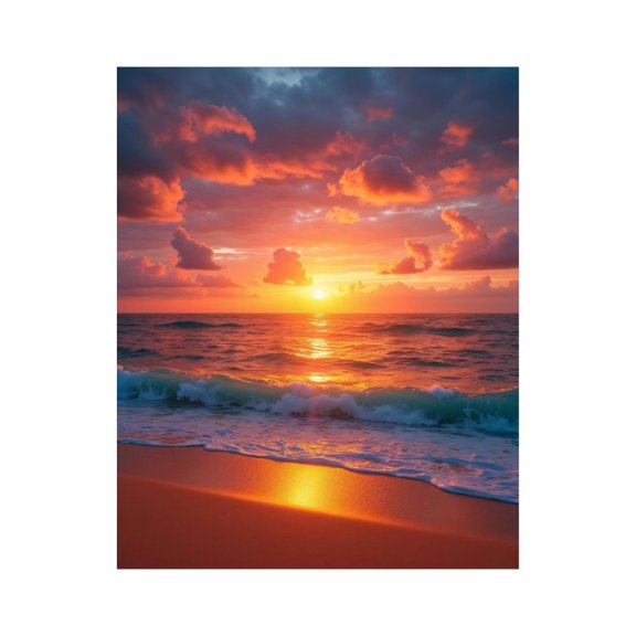 Paint by Numbers Kit for Adults, Sunset Beach Waves Reflection Paint by Numbers, Easy Paint by Numbers Kit for Adults Beginner, DIY Adult Paint by Number Kits on Canvas, Home Decor