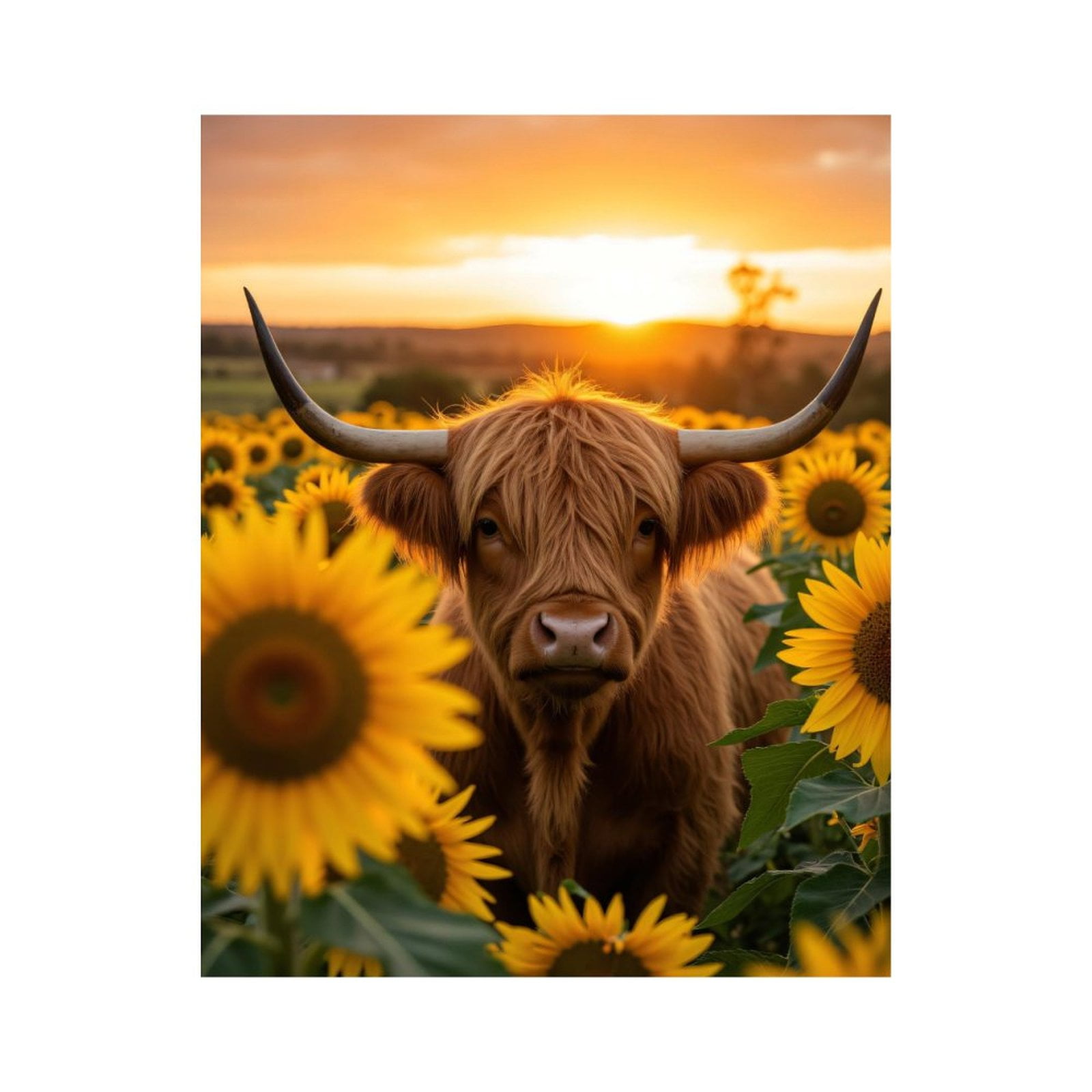Paint by Numbers Kit for Adults, Sunset Field Cow Sunflowers Paint by Numbers, Easy Paint by Numbers Kit for Adults Beginner, DIY Adult Paint by Number Kits on Canvas, Home Decor