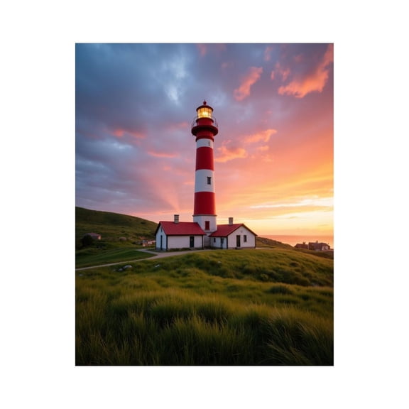 Paint by Numbers Kit for Adults, Sunset Lighthouse Glow Paint by Numbers, Easy Paint by Numbers Kit for Adults Beginner, DIY Adult Paint by Number Kits on Canvas, Home Decor
