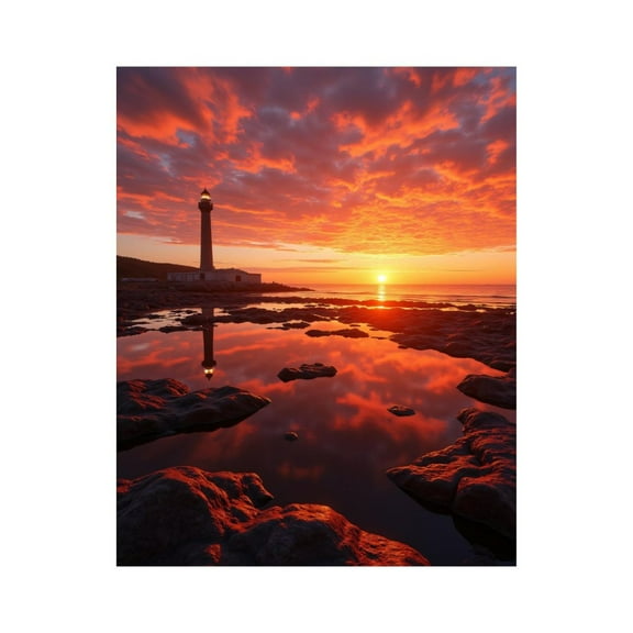 Paint by Numbers Kit for Adults, Sunset Lighthouse Reflection Rock Shore Paint by Numbers, Easy Paint by Numbers Kit for Adults Beginner, DIY Adult Paint by Number Kits on Canvas, Home Decor