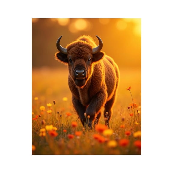 Paint by Numbers Kit for Adults, Sunset Meadow Bison Stroll Paint by Numbers, Easy Paint by Numbers Kit for Adults Beginner, DIY Adult Paint by Number Kits on Canvas, Home Decor