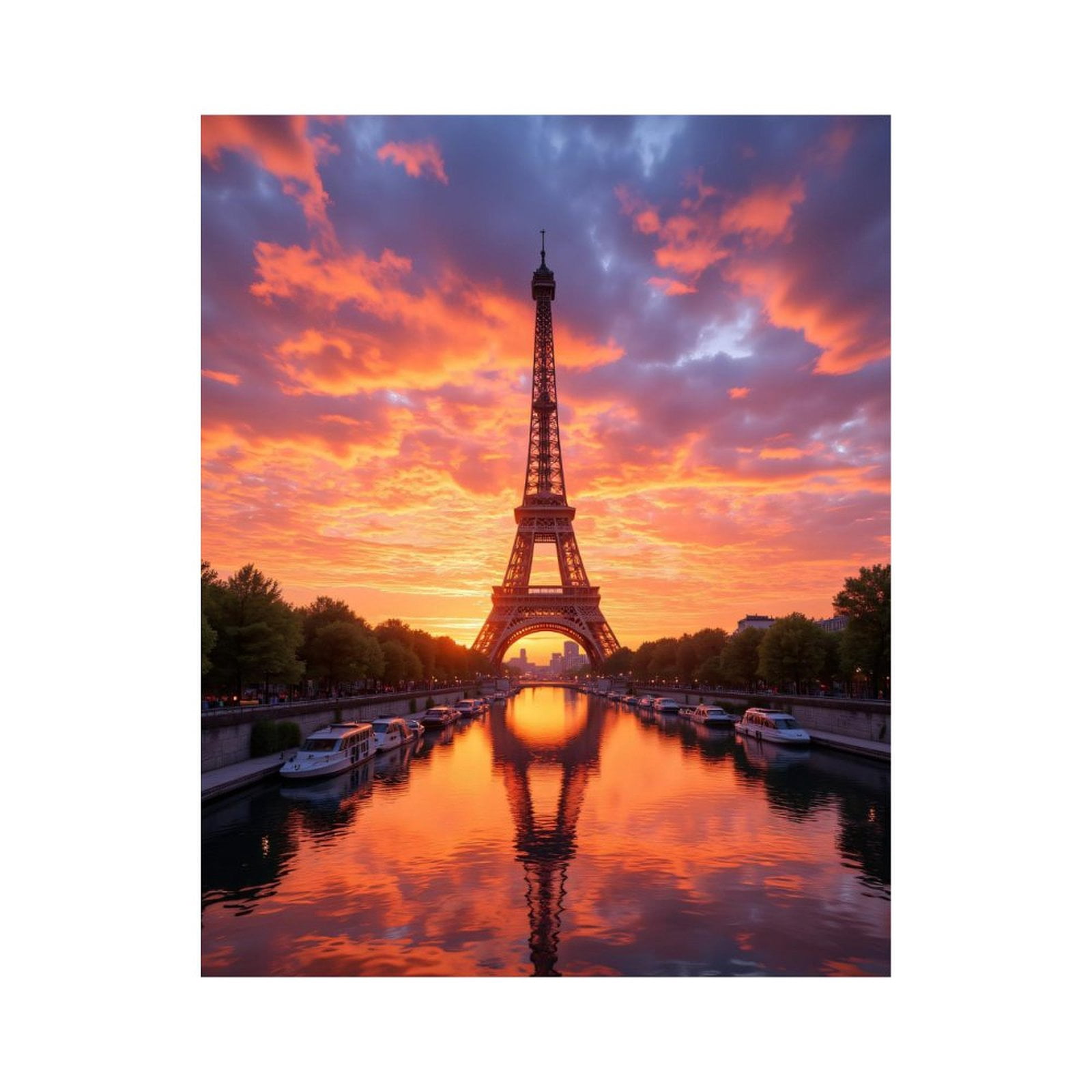 Paint by Numbers Kit for Adults, Sunset Reflection Eiffel Tower Paris Paint by Numbers, Easy Paint by Numbers Kit for Adults Beginner, DIY Adult Paint by Number Kits on Canvas, Home Decor