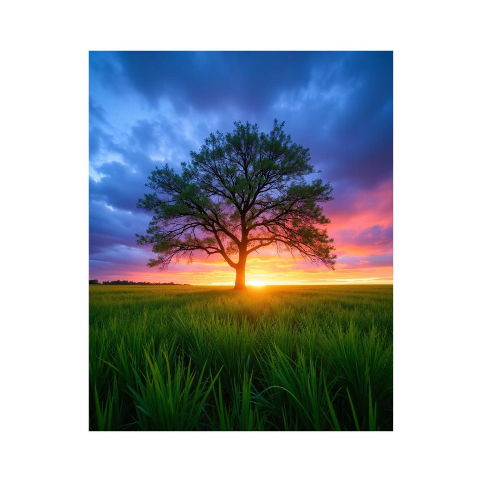 Paint by Numbers Kit for Adults, Sunset Tree Serenity Field Sky Paint by Numbers, Easy Paint by Numbers Kit for Adults Beginner, DIY Adult Paint by Number Kits on Canvas, 12x16in Home Decor