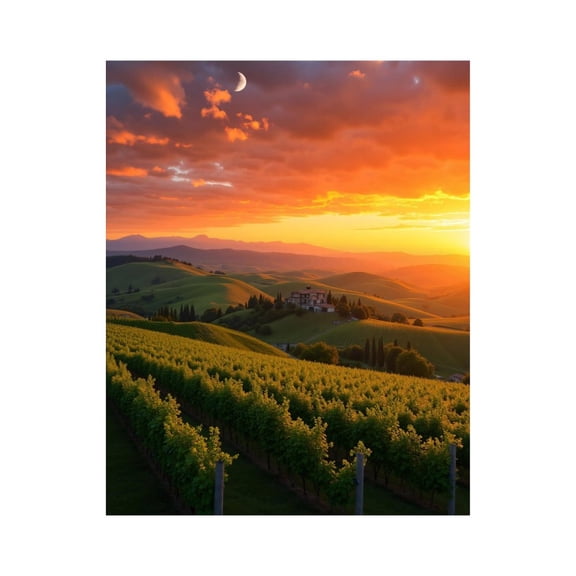 Paint by Numbers Kit for Adults, Sunset Vineyard Rolling Hills Countryside Paint by Numbers, Easy Paint by Numbers Kit for Adults Beginner, DIY Adult Paint by Number Kits on Canvas, Home Decor