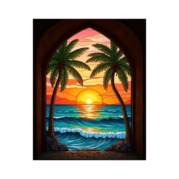 Paint by Numbers Kit for Adults, Sunset Waves Tropical Scene Paint by Numbers, Easy Paint by Numbers Kit for Adults Beginner, DIY Adult Paint by Number Kits on Canvas, 12x16in Home Decor