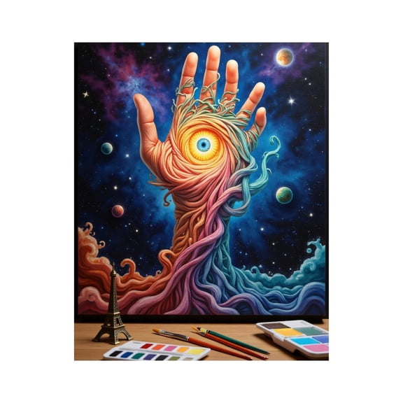 Paint by Numbers Kit for Adults, Surreal Cosmic Hand Art Planets Paint by Numbers, Easy Paint by Numbers Kit for Adults Beginner, DIY Adult Paint by Number Kits on Canvas, Home Decor
