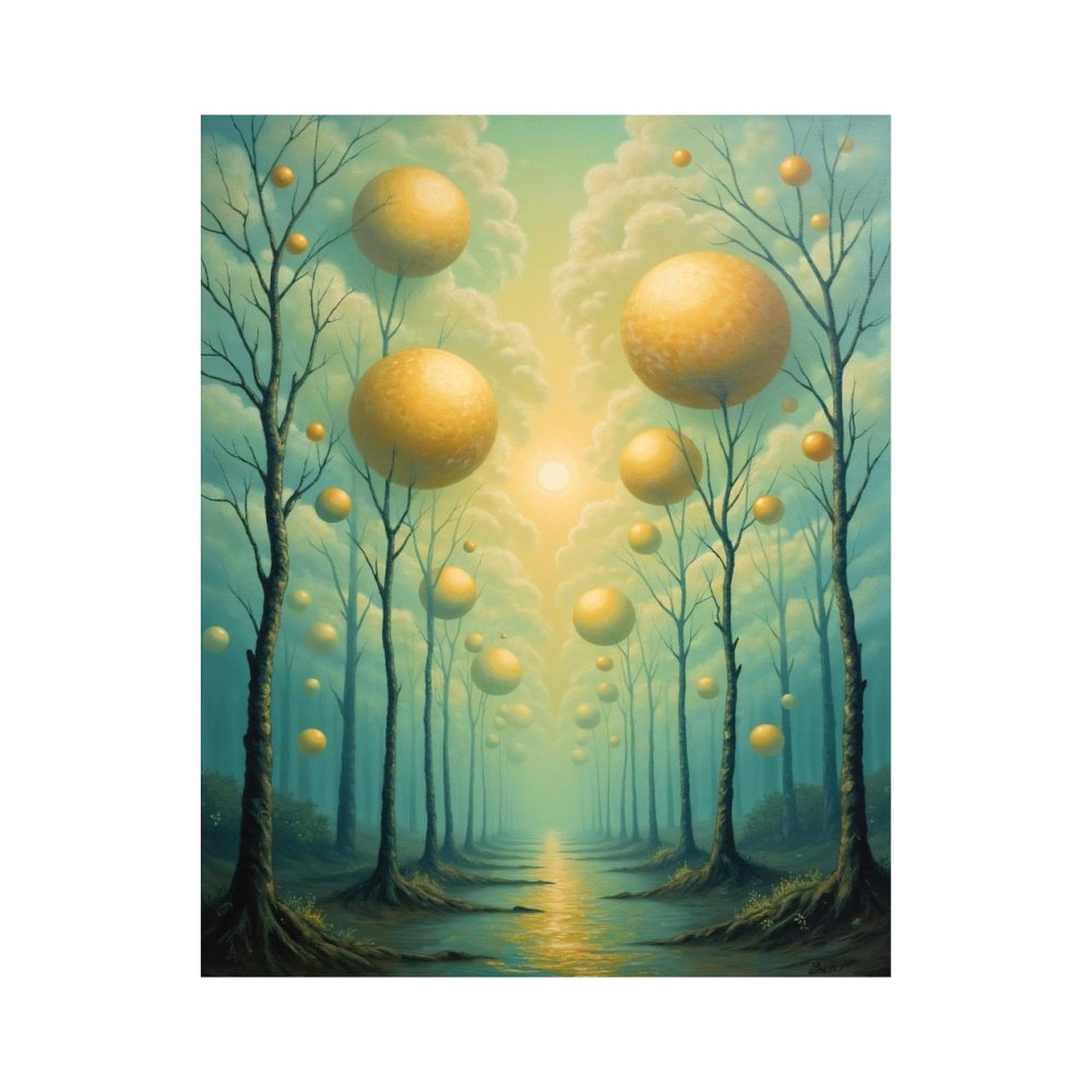 Paint by Numbers Kit for Adults, Surreal Forest Spheres Tranquil Path ...