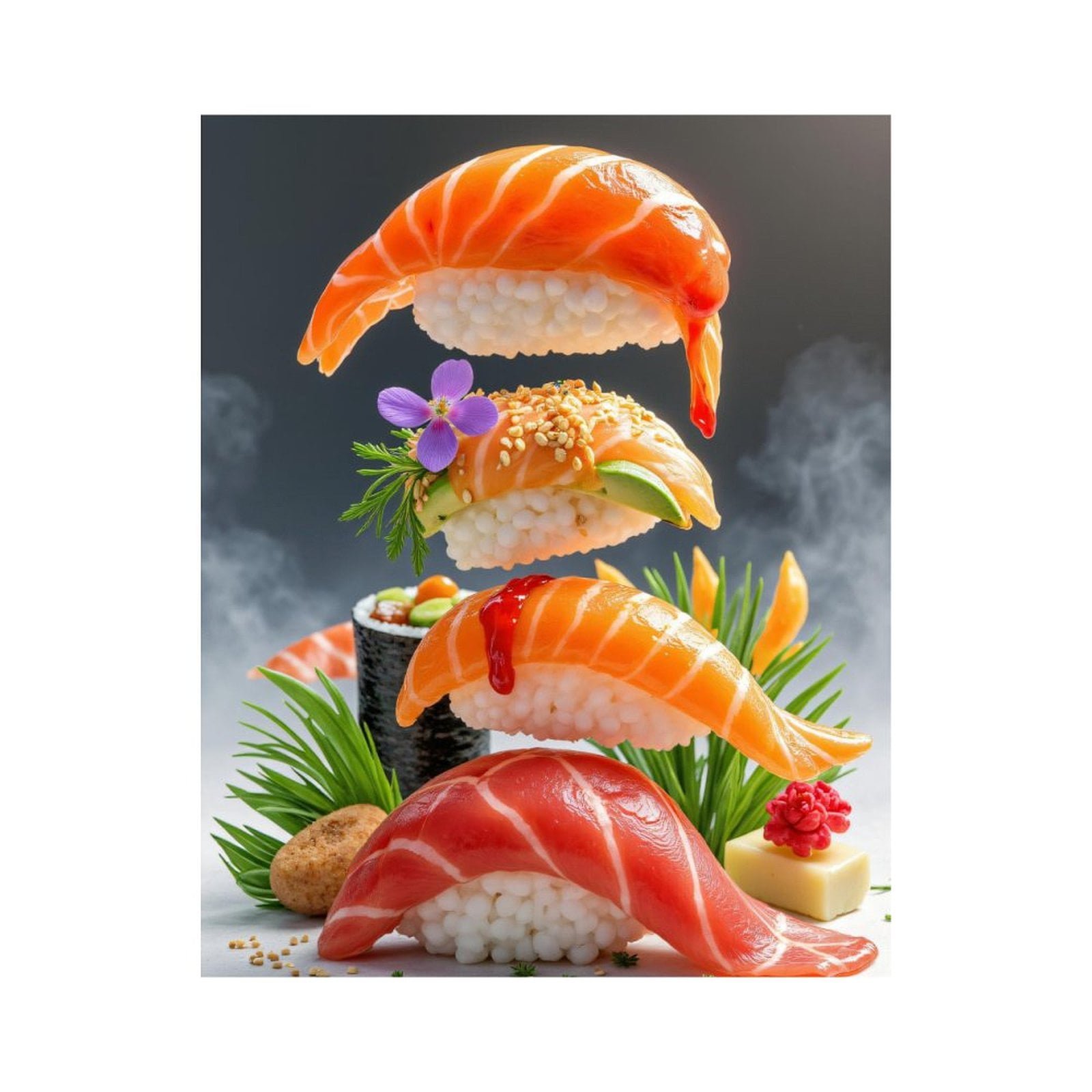 Paint by Numbers Kit for Adults, Sushi Art Culinary Display Paint by Numbers, Easy Paint by Numbers Kit for Adults Beginner, DIY Adult Paint by Number Kits on Canvas, Home Decor