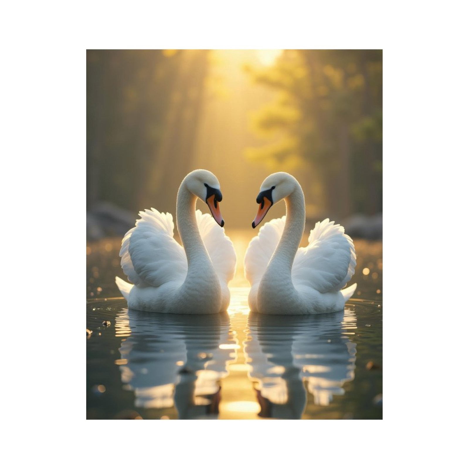 Paint by Numbers Kit for Adults, Swans Reflections Golden Light Paint by Numbers, Easy Paint by Numbers Kit for Adults Beginner, DIY Adult Paint by Number Kits on Canvas, Home Decor