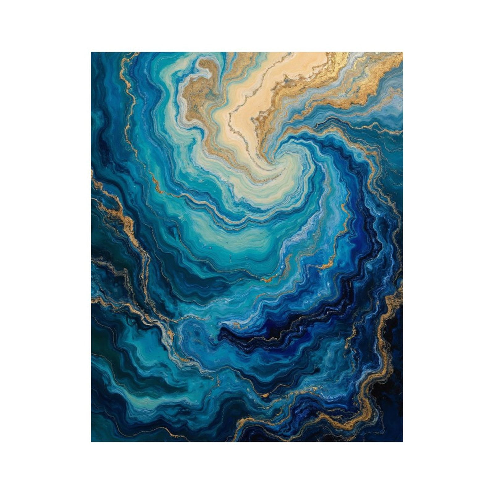 Paint by Numbers Kit for Adults, Swirling Blue Turquoise Abstract Art Paint by Numbers, Easy Paint by Numbers Kit for Adults Beginner, DIY Adult Paint by Number Kits on Canvas, Home Decor