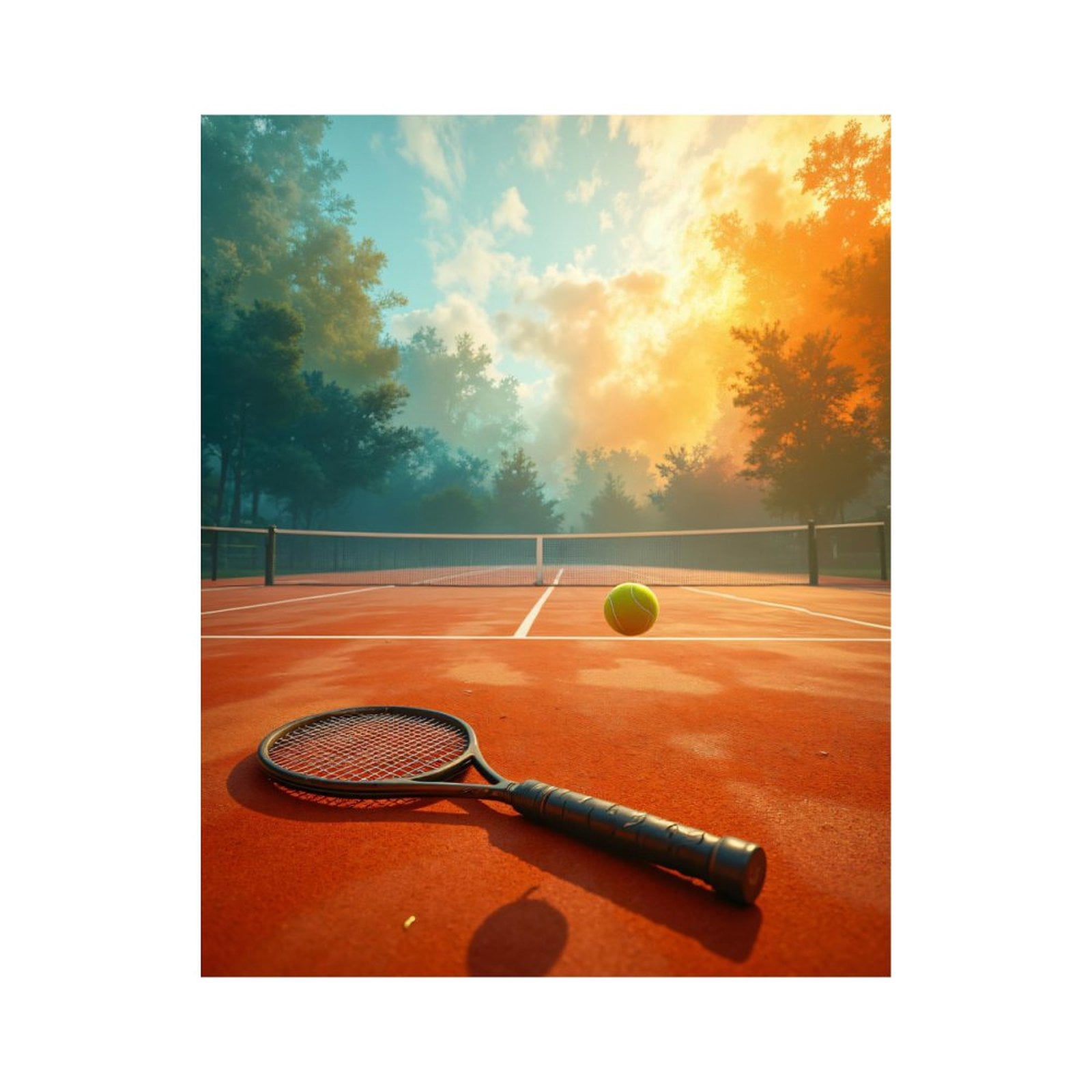 Paint by Numbers Kit for Adults, Tennis Court Sunrise Racket Ball Paint by Numbers, Easy Paint by Numbers Kit for Adults Beginner, DIY Adult Paint by Number Kits on Canvas, Home Decor