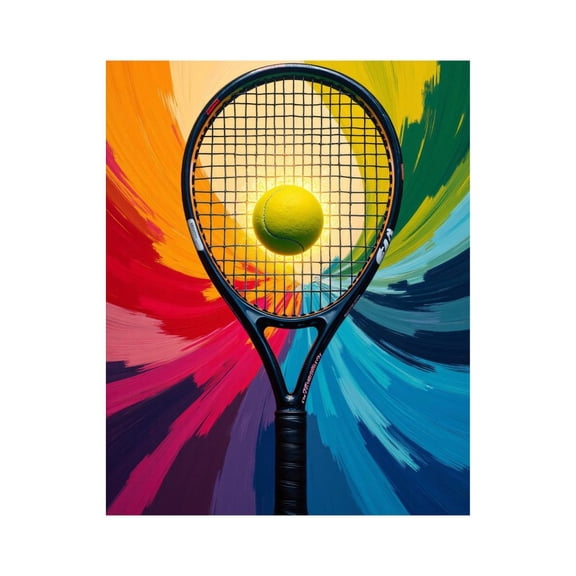 Paint by Numbers Kit for Adults, Tennis Racket Ball Color Burst Paint by Numbers, Easy Paint by Numbers Kit for Adults Beginner, DIY Adult Paint by Number Kits on Canvas, Home Decor
