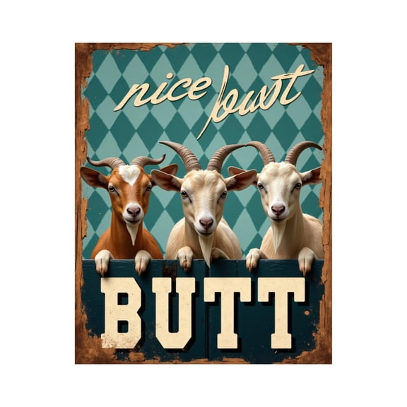 Paint by Numbers Kit for Adults, Three Goats Funny Rustic Sign Paint by Numbers, Easy Paint by Numbers Kit for Adults Beginner, DIY Adult Paint by Number Kits on Canvas, Home Decor 12x16in